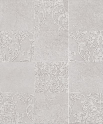 Non-Woven Wallpaper Tiles Ornament greige white 82256