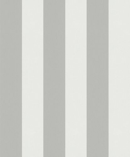 Non-Woven Wallpaper Block Stripes dark grey white 82264