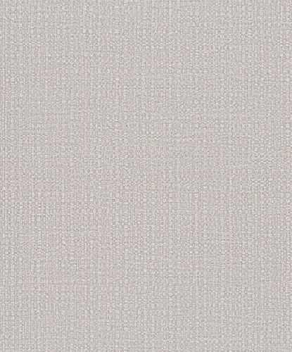 Non-Woven Wallpaper Bast Look Metallic greige 32807