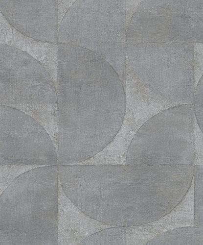 Non-Woven Wallpaper Semicircle Metallic grey gold 32820