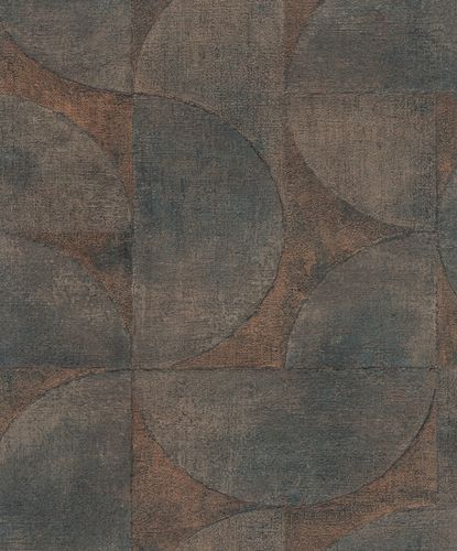 Non-Woven Wallpaper Semicircle Metallic brown 32822