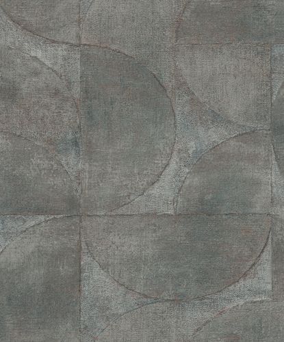 Non-Woven Wallpaper Semicircle Metallic grey 32823