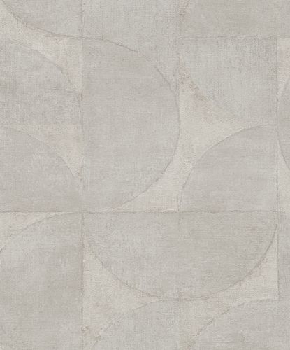 Non-Woven Wallpaper Semicircle Metallic grey-beige 32825