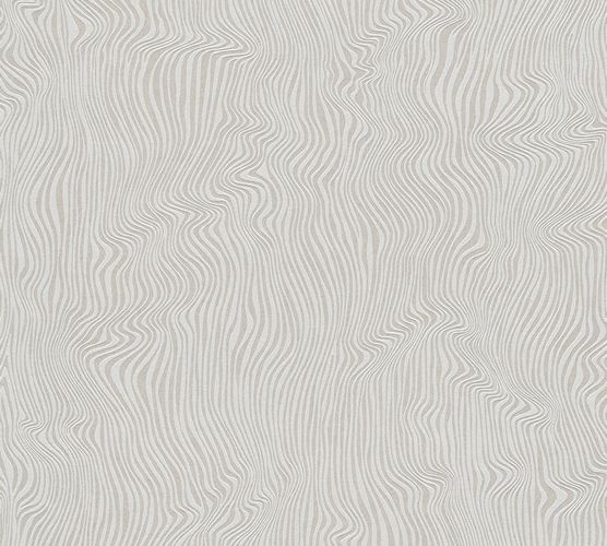 Non-Woven Wallpaper Waves 3D grey Metallic 37761-3