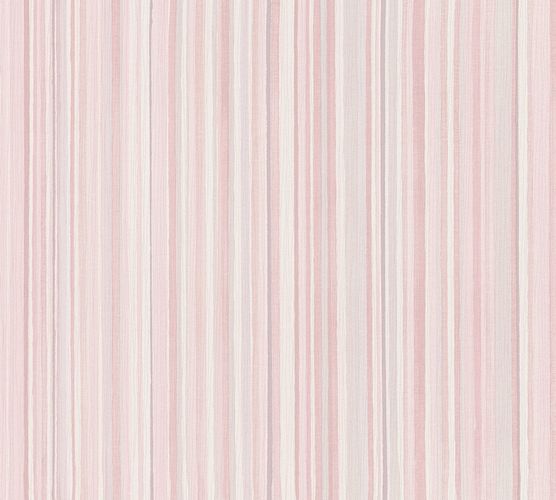 Non-Woven Wallpaper Stripes pink purple cream 37817-1