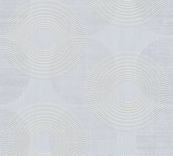 Non-Woven Wallpaper Circles light grey Glitter 37832-2