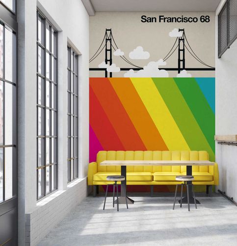 Photo Wallpaper Non-Woven San Francisco Retro colourful