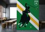 Photo Wallpaper Non-Woven Horse Polo Retro green yellow 1