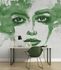 Photo Wallpaper Non-Woven Face Watercolour green grey 1