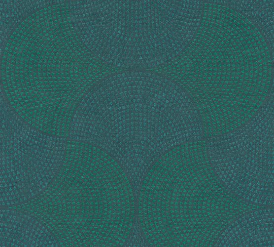 Non-Woven Wallpaper Art Deco Graphic blue green 38027-1