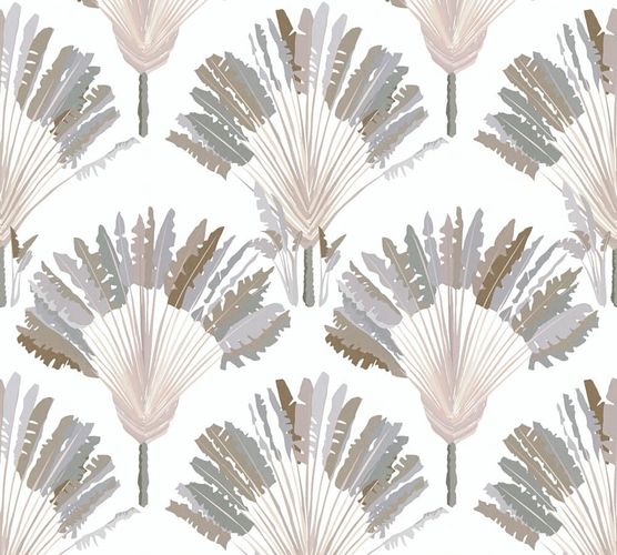 product image non-woven wallpaper palm leaves brown grey 37708-2