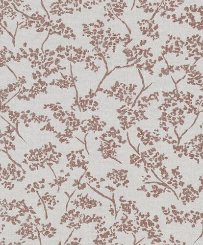 Non-Woven Wallpaper Leaves red grey metallic 32704