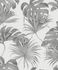 Non-Woven Wallpaper Jungle Leaves grey white 32743 1