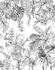 Digital Printing Jungle Floral white black 32751 1