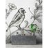 Image Photo Wallpaper Non-Woven Bird Flowers Stone grey 1