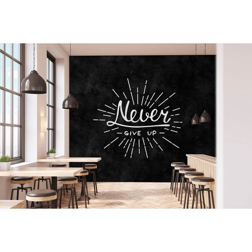 Image Photo Wallpaper Non-Woven Never Give Up Board black