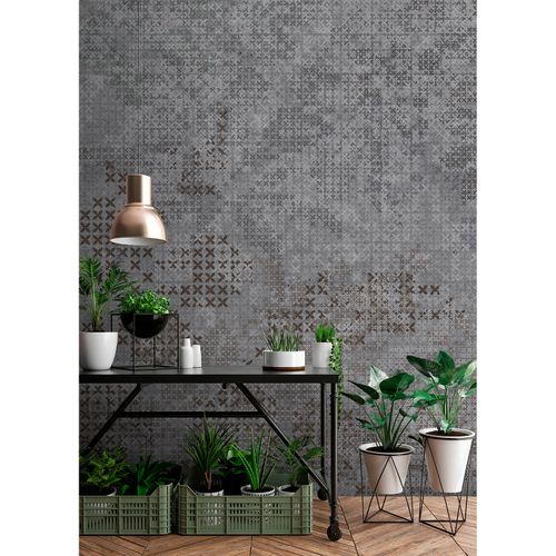 Picture Photo Wallpaper Non-Woven Graphic Crosses grey brown