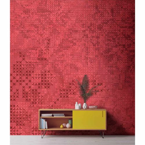 Image Photo Wallpaper Non-Woven Graphic Crosses red brown