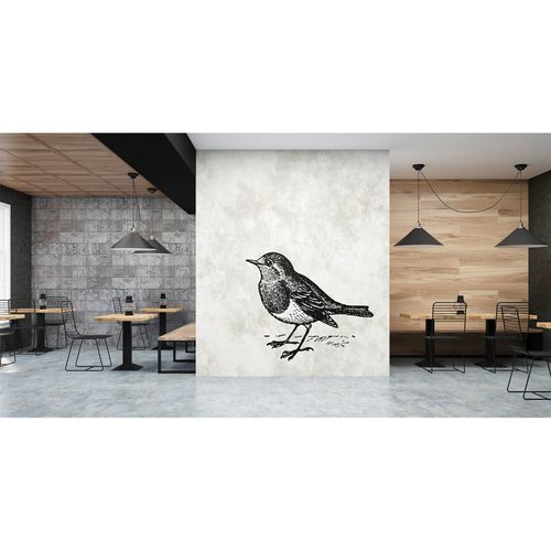 Image Photo Wallpaper Non-Woven Bird Sparrow Nature grey