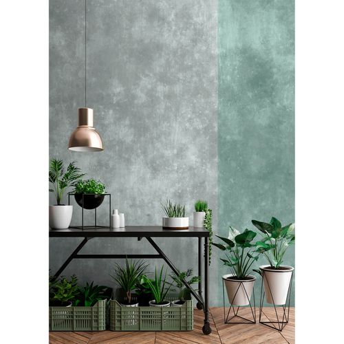 Image Photo Wallpaper Non-Woven Concrete Block Stripes grey