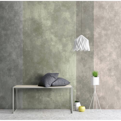 Image Photo Wallpaper Non-Woven Concrete Block Stripes grey