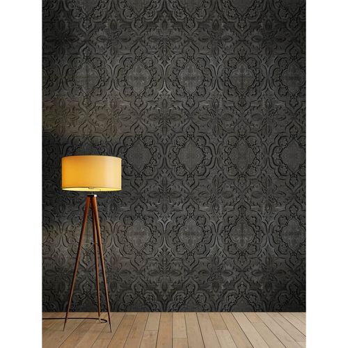 Picture Photo Wallpaper Non-Woven Wood Ornaments black grey