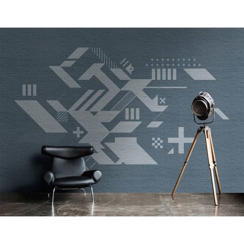 Image Photo Wallpaper Non-Woven Stone Wall Graphic blue