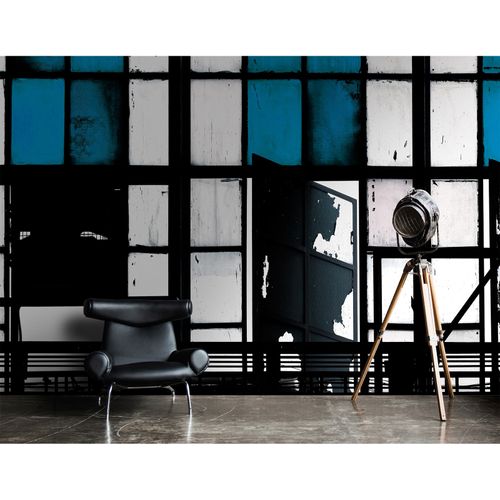 Picture Photo Wallpaper Non-Woven Window Studio blue black