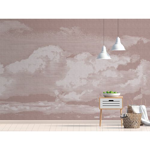 Picture Photo Wallpaper Non-Woven Clouds Heaven taupe white