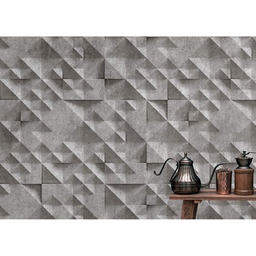 Picture Photo Wallpaper Non-Woven 3D Concrete Waves grey black