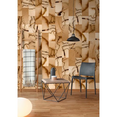 Picture Photo Wallpaper Non-Woven Tiles Mable beige brown