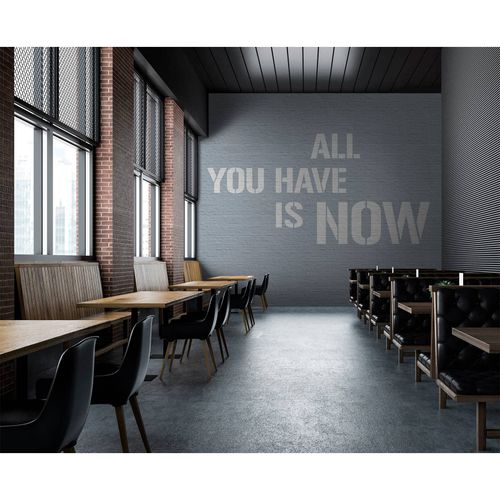 Picture Photo Wallpaper Non-Woven All You Have Is Now blue grey