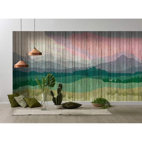 Picture Photo Wallpaper Non-Woven Landscape Watercolour green