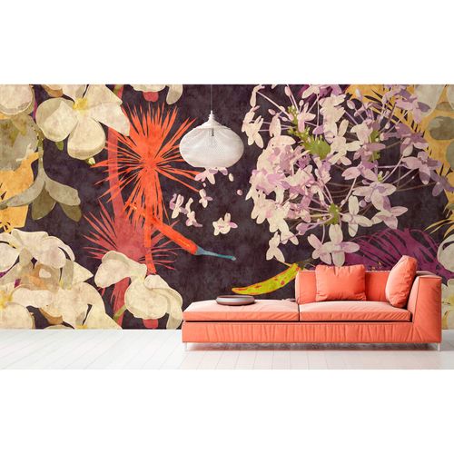 Picture Photo Wallpaper Non-Woven Plants Vintage black