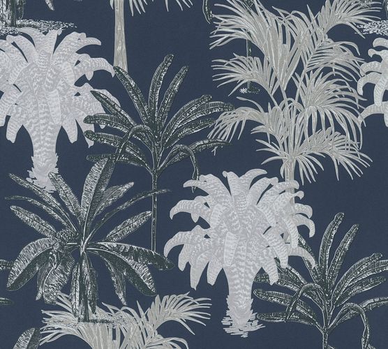 Photo Non-Woven Wallpaper Michalsky Palms Floral blue 37983-5