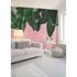 Room Image Photo Wallpaper Leaves Plaster pink green Designwalls 1