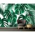 Photo Wallpaper Leaves Palms green white Designwalls 1