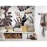 Room Image Photo Wallpaper Toucan Flowers Leaves brown cream white 1