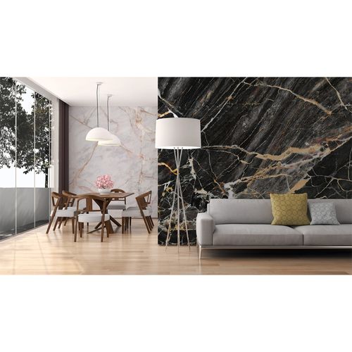 Photo Wallpaper Marble Design Stone black yellow white