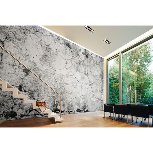 Room Image Photo Wallpaper Cement Cracks Wall grey Designwalls