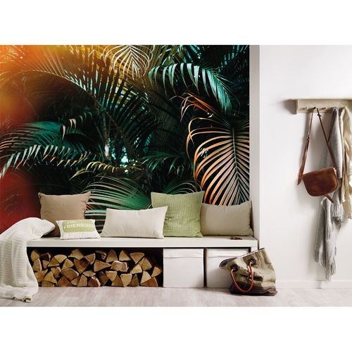 Photo Wallpaper Palms Leaves Jungle green brown