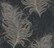 Illustration Non-Woven Wallpaper Feathers Nature anthacite 38009-4 2