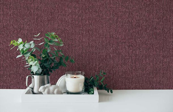 Image Non-Woven Wallpaper Plain Glitter bordeaux-red 38097-2