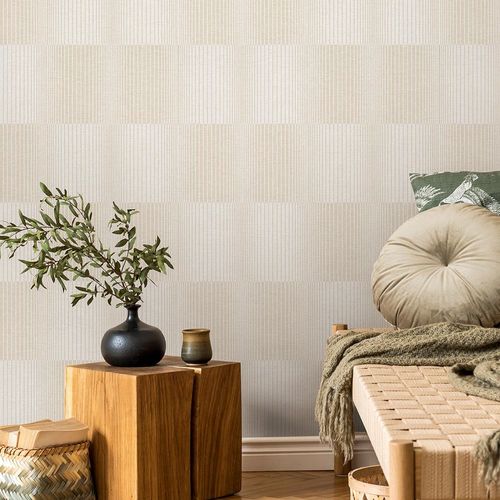 Picture Non-Woven Wallpaper Stripes-Design beige 10214-14