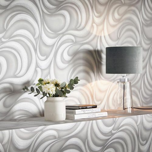 Wallpaper Guido Kretschmer Waves light grey 10220-31