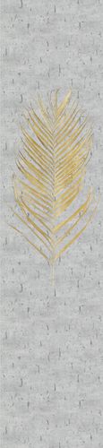 Image Photo Wallpapern Panel Leaf Floral grey gold 33275