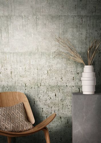 Illustration Non-Woven Wallpapern Cork Patina grey copper 85750