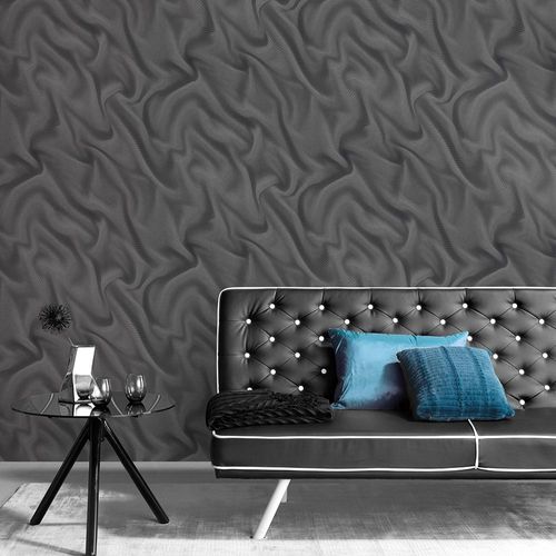 Picture Wallpaper ELLE Waves Silk anthracite Metallic 10195-15