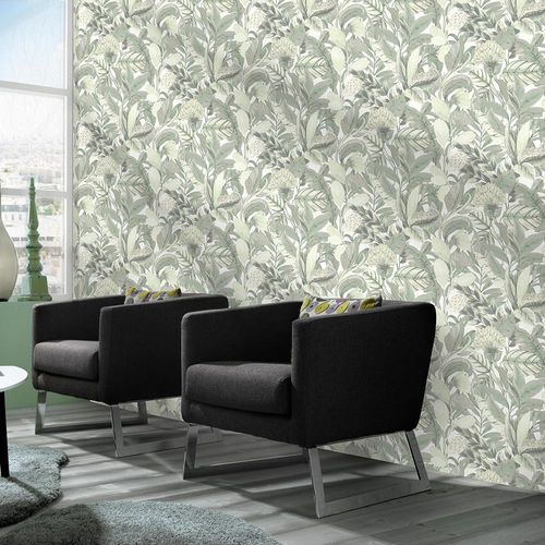 Picture Wallpaper ELLE Floral Flowers green white 10202-07