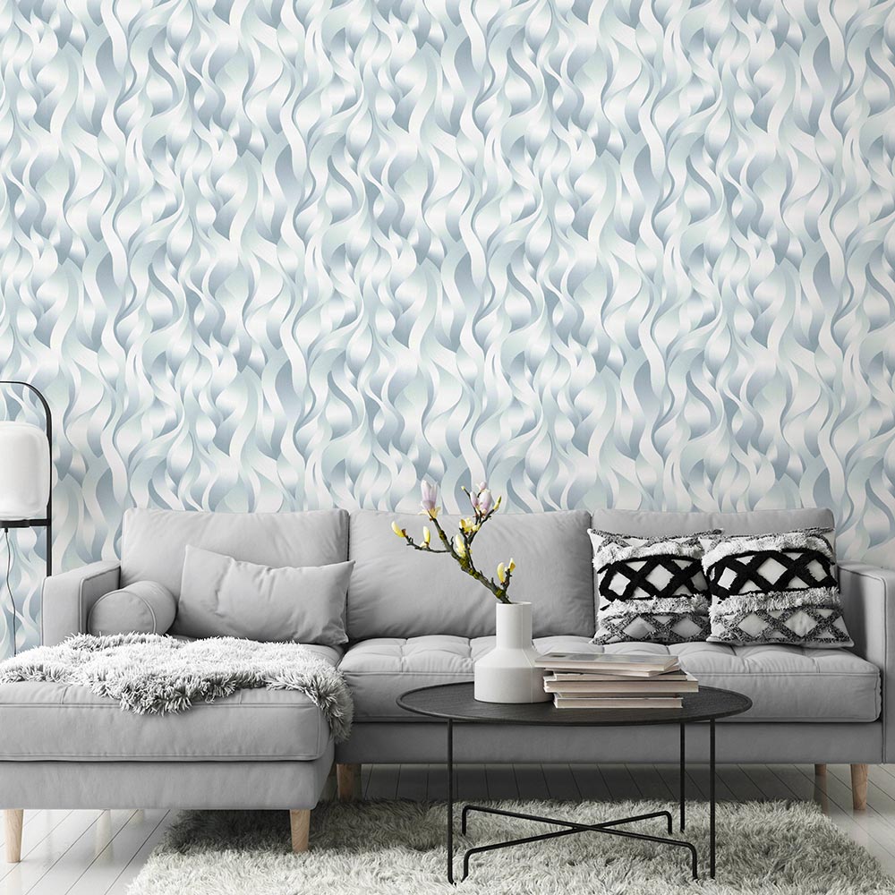 Wallpaper ELLE Waves Graphic Gloss 10204-18 turquoise